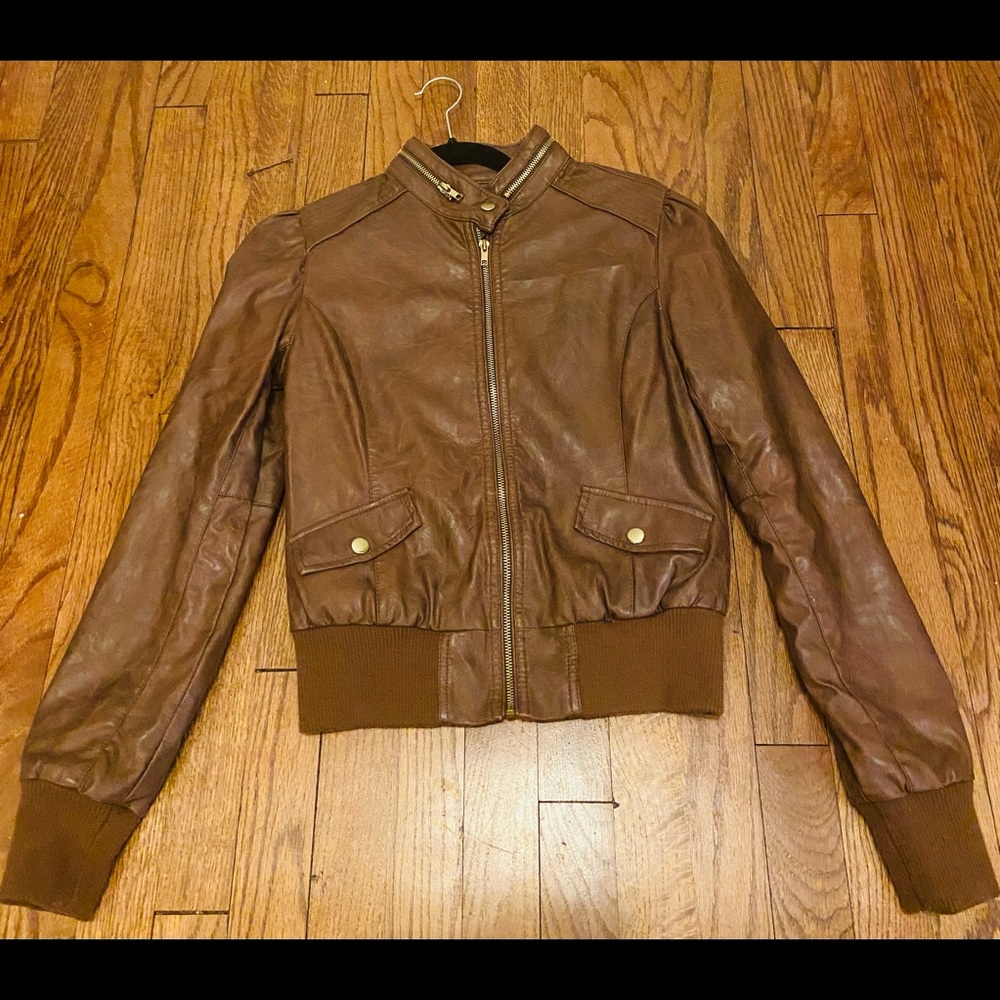Women’s Brown faux leather jacket